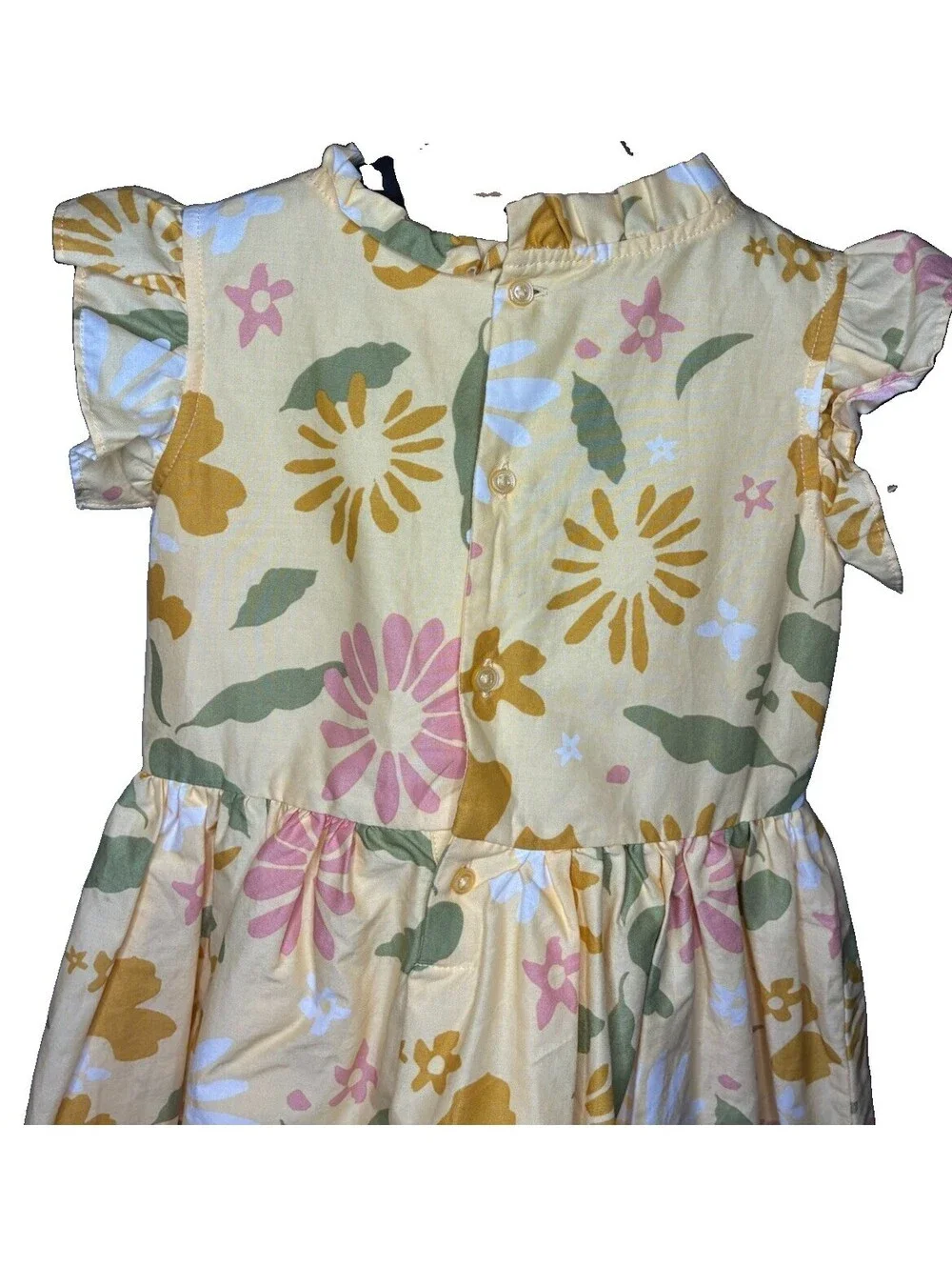 Carter’s Yellow Floral Toddler Dress Size 3T (small chocolate Stain)